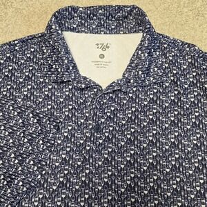 1764 Golf Polo Shirt Mens XL Navy Blue Wine Glasses Sommelier Moisture Wicking
